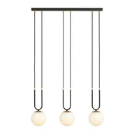 Lampy sufitowe - Lampa wisząca Glam czarno-biała-złota 3xE14x10W nad stół wym: 115 x 70 x 15 cm szkło Emibig - miniaturka - grafika 1