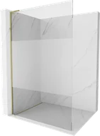 Ścianki i drzwi prysznicowe - Mexen Kioto L ścianka prysznicowa Walk-in 110 x 200 cm, transparent/szron, złota - 800-110-103-50-35 - miniaturka - grafika 1