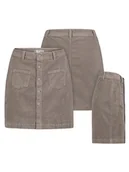 Spódnice - Eight2Nine Spódnica sztruksowa w kolorze szarobrązowym - miniaturka - grafika 1