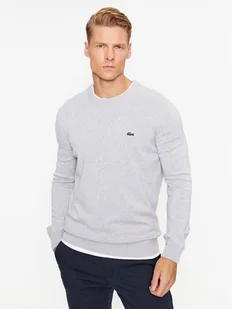 Lacoste Sweter AH1985 Szary Regular Fit - Swetry męskie - miniaturka - grafika 1
