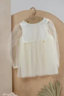 Sukienki i spódniczki dla dziewczynek - Elegancka sukienka ASMA organic ekri - miniaturka - grafika 1