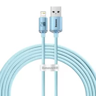 Kable USB - Baseus Crystal Shine Series kabel USB - Lightning 2,4A 20W 2m niebieski CAJY001203 - miniaturka - grafika 1