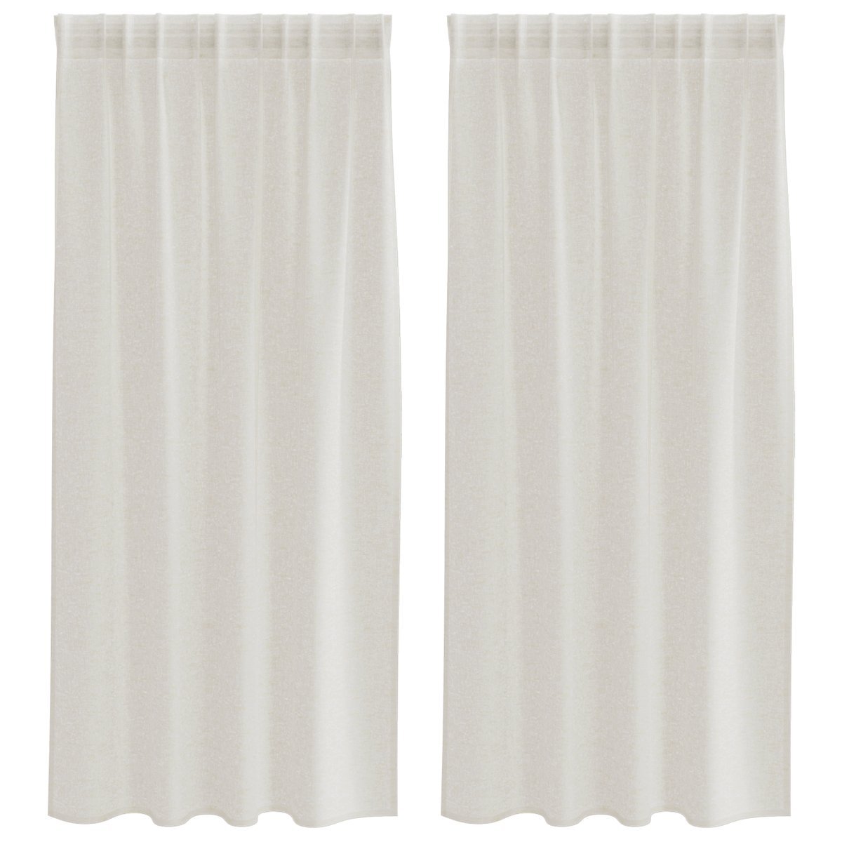 vidaXL Zasłony z zasłonami 2 pcs Kremowy 140 x 175 cm Poliester