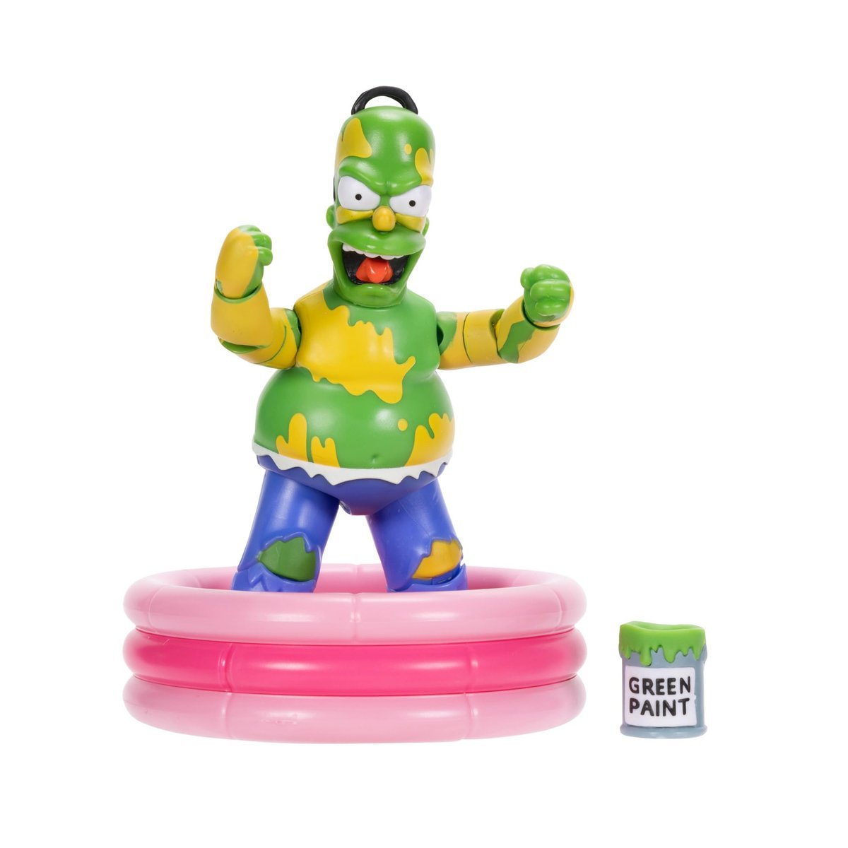 The Simpsons Wściekły Homer figurka kolekcjonerska klasy premium, 12,7 cm od JAKKS Pacific, zawiera akcesoria i łamliwe ogrodzenie, działanie ramien..