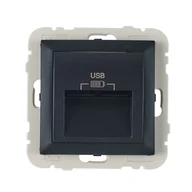 Gniazdka elektryczne - Efapel Gniazdo podwójne USB LOGUS 90 Czarny - miniaturka - grafika 1