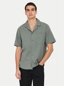Koszule męskie - Only & Sons Koszula Eye Resort 22030342 Zielony Relaxed Fit - miniaturka - grafika 1