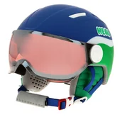 Kaski narciarskie - Kask narciarski Head Mojo Visor Blue/Green 328234 Niebieski - miniaturka - grafika 1