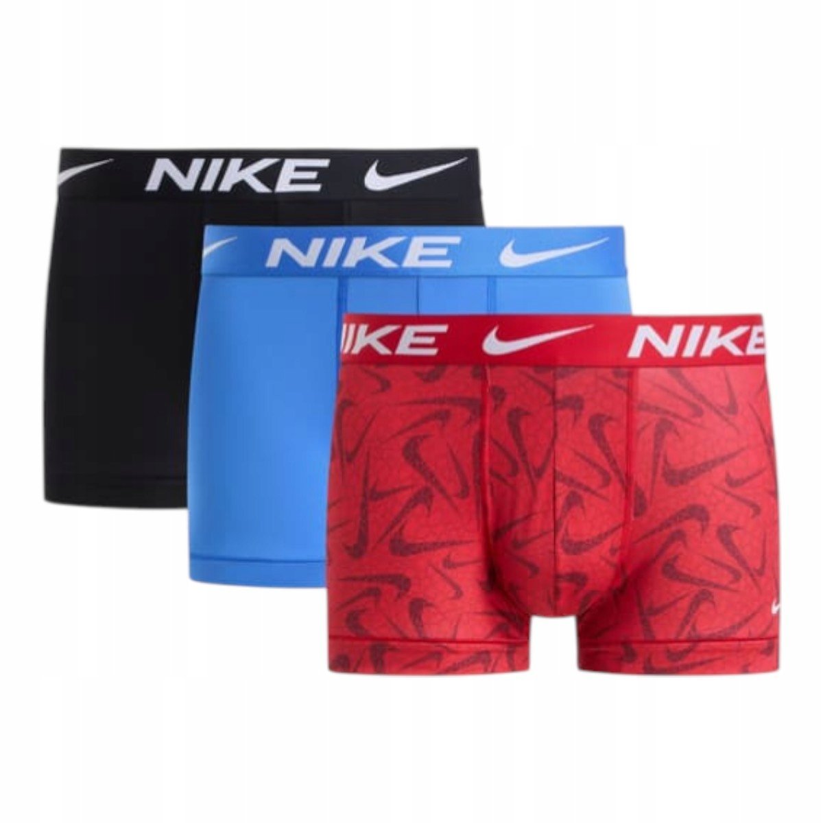 NIKE BOKSERKI MĘSKIE MAJTKI TRUNK 3P CZARNE/NIEBIESKIE/CZERWONE r.XL