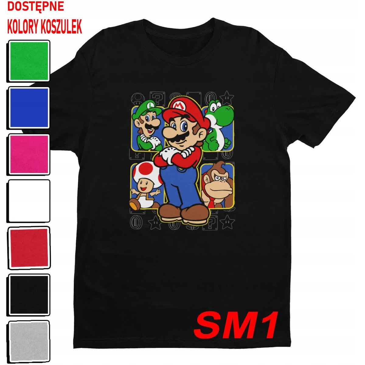 T-Shirt Koszulka Dziecięca Super Mario Bros Bajki Gry Luigi -M 134-140