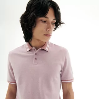Koszulki męskie - Reserved Koszulka polo regular fit - Różowy - grafika 1