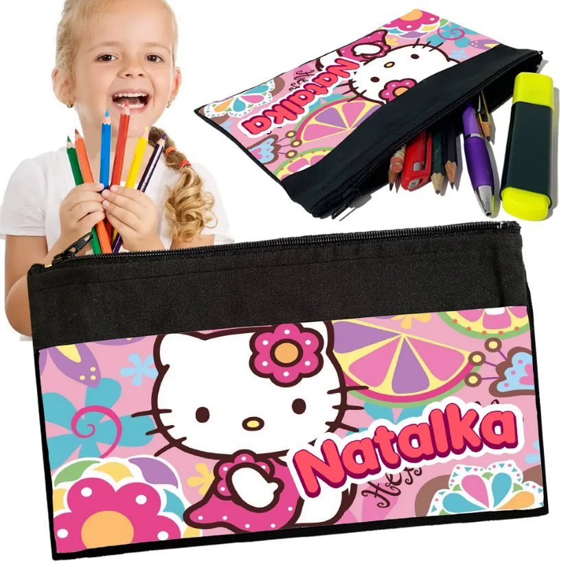Personalizowany Piórnik HELLO KITTY - Saszetka Nadruk imienia Prezent