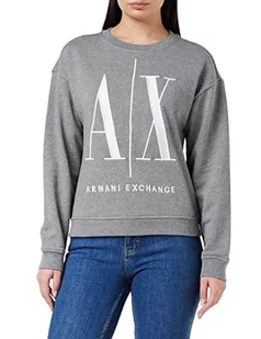 Armani Exchange Damska bluza z ikoną projektu, Szary (Bc09 Grey 3930), M - Bluzy damskie - miniaturka - grafika 1