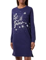 Koszulki i topy damskie - Triumph Damska koszulka zimowa Moments NDK X Night Shirt, Blue - Light Combination, 46 - miniaturka - grafika 1