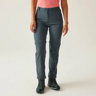 Regatta Damskie Spodnie z Odpinanymi Nogawkami Travel Light II Zip Off Packaway Szary, Rozmiar: 34 R - Spodnie damskie - miniaturka - grafika 1