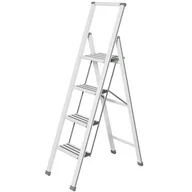 Drabiny - Wenko Aluminiowa drabina 4-stopniowa kolor biały 601017100 - miniaturka - grafika 1