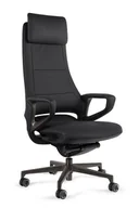 Fotele i krzesła biurowe - Krzesło biurowe Virgo - PU-4 Eko-Skóra Czarna - miniaturka - grafika 1