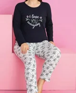 Piżamy damskie - Damska piżama z długim rękawem i długimi spodniami XL bawełniana 5321 - miniaturka - grafika 1