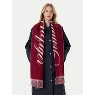 Apaszki i szaliki damskie - Szalik Tommy Hilfiger Script Logo AW0AW17786 Bordowy - miniaturka - grafika 1