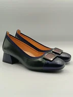 Czółenka - Komfortowe czółenka zestawienie zieleni z granatem i bordo AF1503 PULSO r. 39 - miniaturka - grafika 1