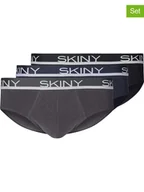 Majtki męskie - Skiny Slipy (3 pary) w kolorze szarym, granatowym i czarnym - miniaturka - grafika 1