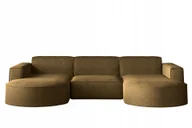 Narożniki - Sofa w kształcie U Modena narożnik tkanina Neve jasnobrązowy - miniaturka - grafika 1