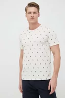 Piżamy męskie - Polo Ralph Lauren t-shirt piżamowy bawełniany kolor beżowy wzorzysta - miniaturka - grafika 1