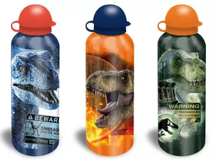 Kids Euroswan, Bidon aluminiowy butelka na wodę 3wz Jurassic World JP00017, 500 ml - Bidony dla dzieci - miniaturka - grafika 1
