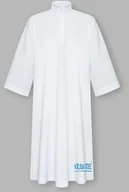 Szaty liturgiczne - Alba liturgiczna gładka, stójka, zamek z przodu - miniaturka - grafika 1