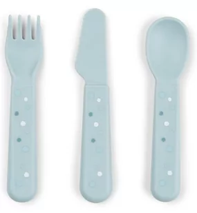 Sztućce Dla Dzieci Foodie Happy Dots Blue Done By Deer - Sztućce dla dzieci - miniaturka - grafika 1
