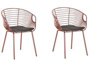 Krzesła - Beliani Zestaw 2 krzeseł do jadalni miedziany HOBACK - miniaturka - grafika 1