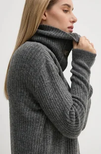 Pepe Jeans kardigan z domieszką wełny IRMA CARDIGAN kolor szary PL702189 - Swetry damskie - miniaturka - grafika 1