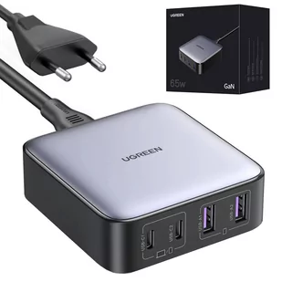 UGREEN 90747B Ładowarka sieciowa 65W CD327 Nexode, 2x USB-C, 2x USB-A, GaN - Ładowarki do telefonów - miniaturka - grafika 1
