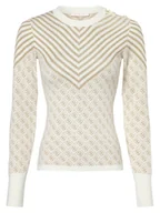 Swetry damskie - GUESS - Sweter damski, beżowy|złoty|wielokolorowy - miniaturka - grafika 1