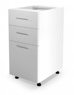 Szafka kuchenna dolna z szufladami VENTO D3S-40/82 mechanizm Hettich front: biały połysk - Szafki kuchenne - miniaturka - grafika 1