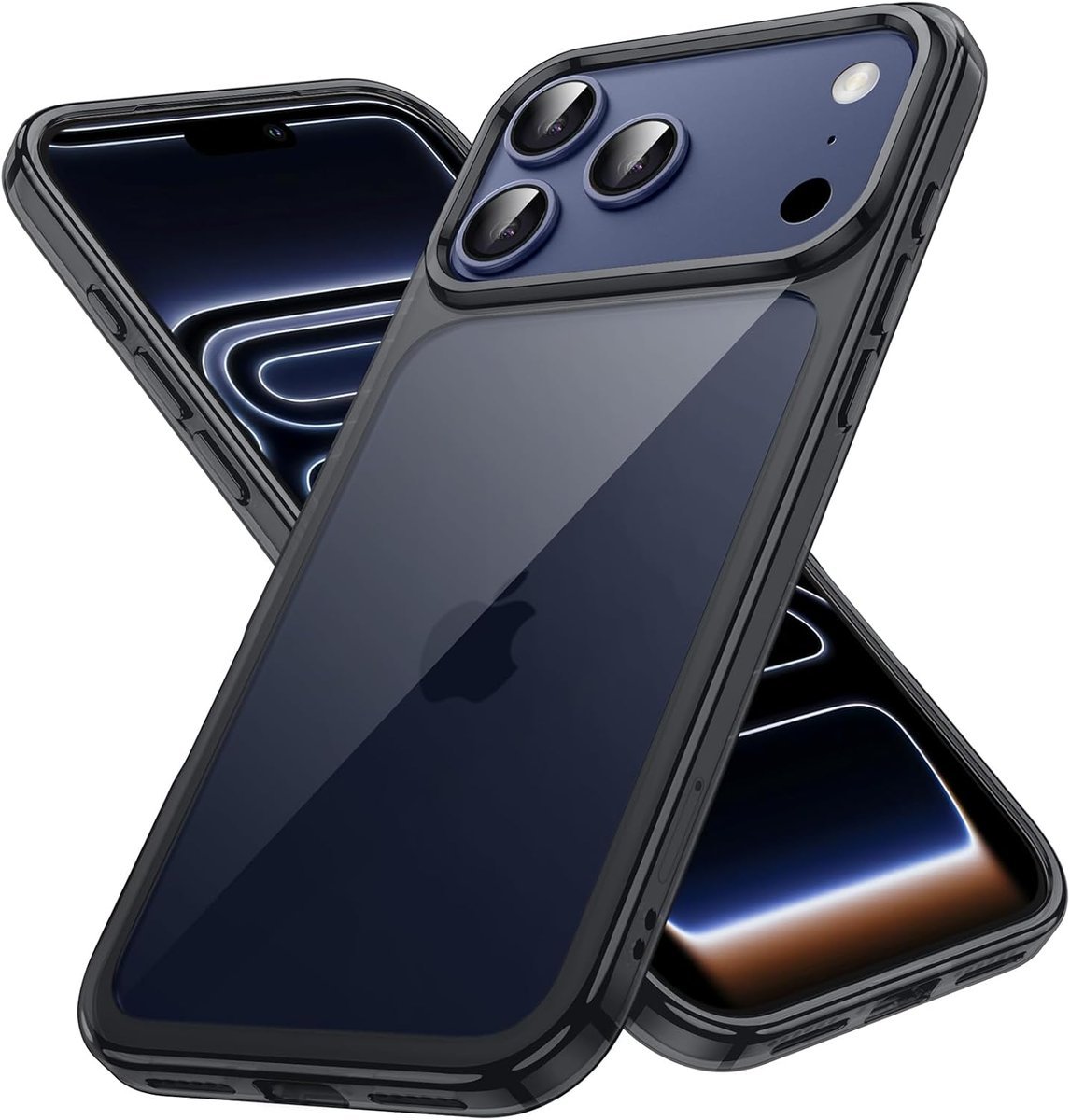 JETech Etui dla iPhone 17 Pro Max 6,9 Cala, Nieżółknące Odporne na Wstrząsy na Bumper Telefonu Osłona, Odporny na Zarysowania Przejaśniać Tył (Czarny)