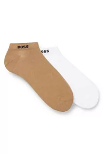 Skarpetki męskie - BOSS Męskie skarpety 2P AS Uni Colors CC Ankle Socks, Medium Beige, 40-46, średni beż., 46 EU - grafika 1
