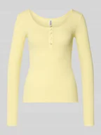 Bluzki damskie - Bluzka z długim rękawem o kroju slim fit z mieszanki bawełny model ‘KITTE’ - miniaturka - grafika 1