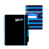 Zeszyty szkolne - Zestaw kołozeszyt w kratkę B5 100k z przekładkami czarny Pukka Pads + Zeszyt Flex Pad B5 niebieski - miniaturka - grafika 1
