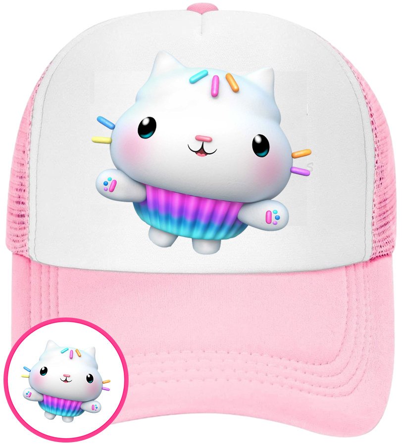 CZAPKA Z DASZKIEM KOCI DOMEK GABI DLA DZIECI LATO RÓŻOWA BEJSBOLÓWKA