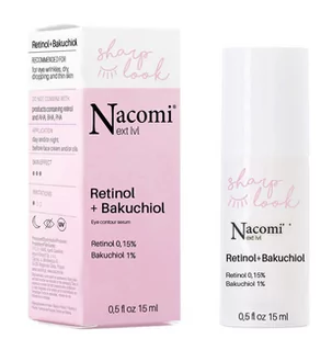 Nacomi Next Level, przeciwzmarszczkowe serum pod oczy, retinol 0.15% + bakuhiol 1%, 15ml - Serum do twarzy - miniaturka - grafika 1