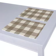 Obrusy i serwetki - Dekoria pl pl Podkładka 2 sztuki beżowo biała krata 5,5x5,5cm) 40 x 30 cm Quadro 403-136-08 - miniaturka - grafika 1
