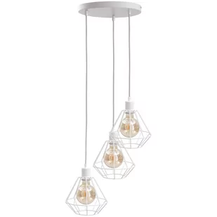 KET Druciana LAMPA wisząca industrialna OPRAWA metalowy ZWIS kaskada biały KET462 - Lampy sufitowe - miniaturka - grafika 1