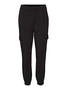 VERO MODA Damskie spodnie VMEVA MR Cargo Elastic Detail Pant NOOS, czarne, L/32, Schwarz, (L) W / 32L - Spodnie damskie - miniaturka - grafika 1