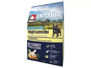 Ontario Mini Weight Control Turkey & Potatoes 2,25 kg - Sucha karma dla psów - miniaturka - grafika 1