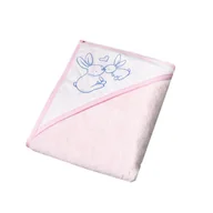 Okrycia kąpielowe dla dzieci - TEGA Baby Okrycie kąpielowe Króliczki 80x80 Różowe - miniaturka - grafika 1