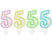 Urodziny dla dorosłych - GO Świeczka cyferka piątka 5 z kropeczkami - 1 szt. PF-SCK5 - miniaturka - grafika 1