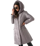 Płaszcze damskie - Długi elegancki pikowany płaszcz damski zimowy ocieplany MARIA-52 - miniaturka - grafika 1