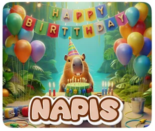 Podkładka Pod Myszkę Kapibara 23x19cm Z Napisem Nadrukiem Prezent Urodziny - Podkładki pod mysz - miniaturka - grafika 1