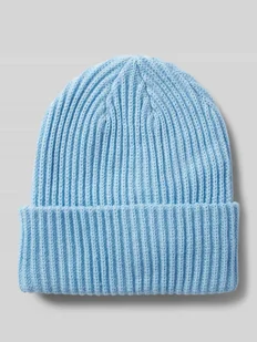 Czapka beanie z szerokim brzegiem i prążkowaną dzianiną - Czapki damskie - miniaturka - grafika 1