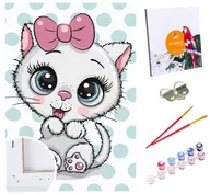 Malowanie po numerach - Zestaw Do Malowania Po Numerach, 20X30 Cm, Biała Kotka - miniaturka - grafika 1